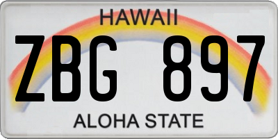 HI license plate ZBG897