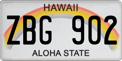 HI license plate ZBG902