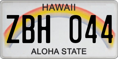 HI license plate ZBH044