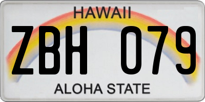 HI license plate ZBH079