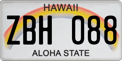 HI license plate ZBH088