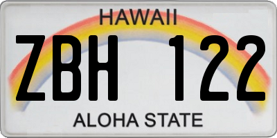 HI license plate ZBH122