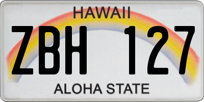 HI license plate ZBH127