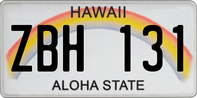 HI license plate ZBH131