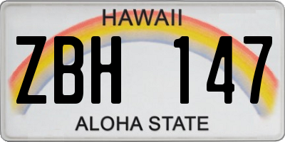 HI license plate ZBH147