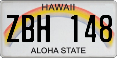 HI license plate ZBH148
