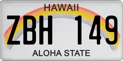 HI license plate ZBH149