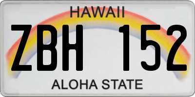 HI license plate ZBH152