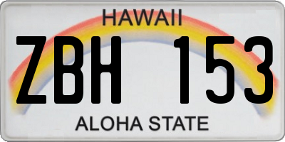 HI license plate ZBH153
