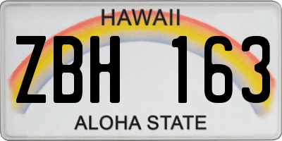 HI license plate ZBH163