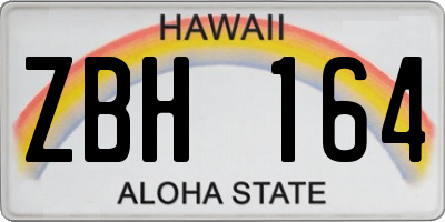 HI license plate ZBH164