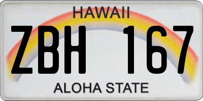 HI license plate ZBH167