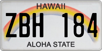 HI license plate ZBH184