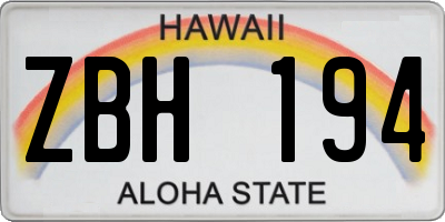 HI license plate ZBH194