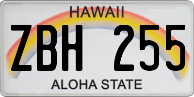 HI license plate ZBH255