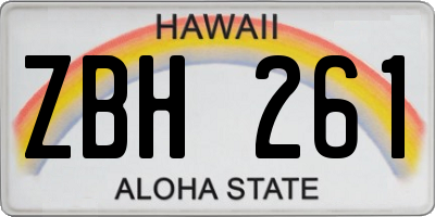 HI license plate ZBH261