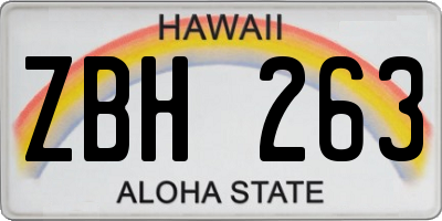 HI license plate ZBH263