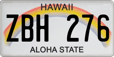 HI license plate ZBH276