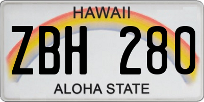 HI license plate ZBH280