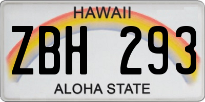 HI license plate ZBH293