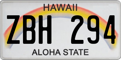 HI license plate ZBH294
