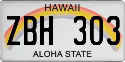 HI license plate ZBH303