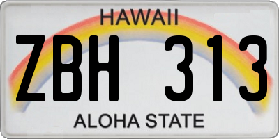 HI license plate ZBH313
