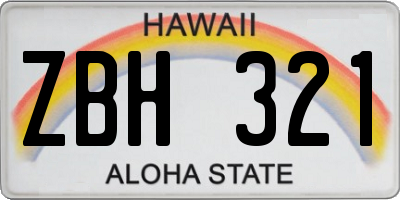 HI license plate ZBH321