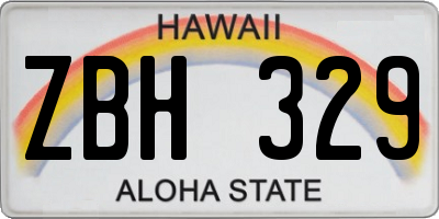 HI license plate ZBH329