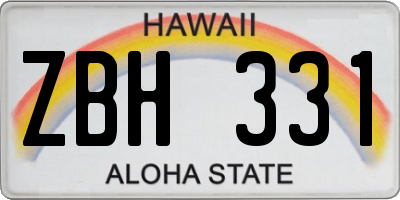 HI license plate ZBH331
