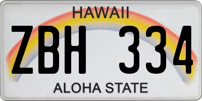 HI license plate ZBH334