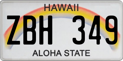 HI license plate ZBH349