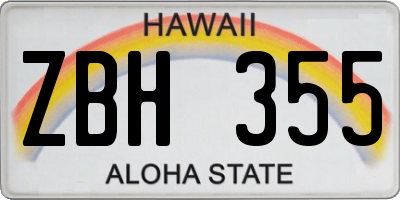 HI license plate ZBH355
