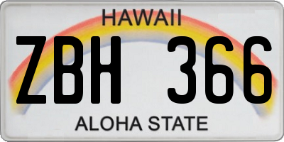 HI license plate ZBH366