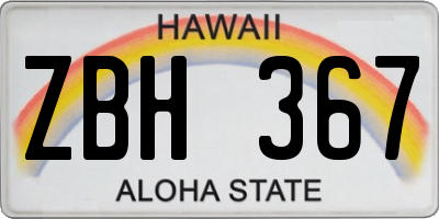 HI license plate ZBH367