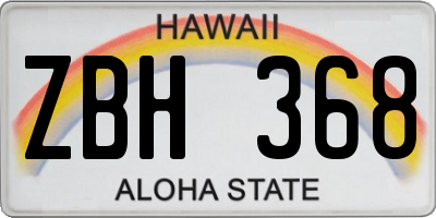 HI license plate ZBH368
