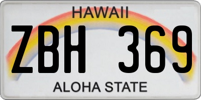 HI license plate ZBH369