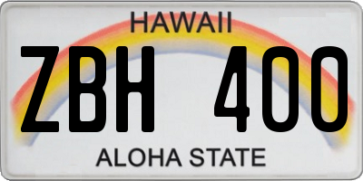 HI license plate ZBH400