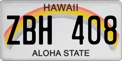 HI license plate ZBH408