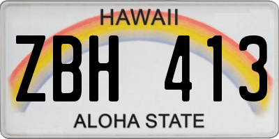 HI license plate ZBH413