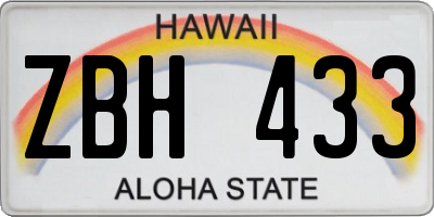 HI license plate ZBH433