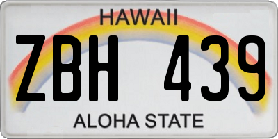 HI license plate ZBH439
