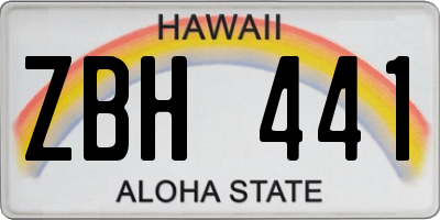 HI license plate ZBH441