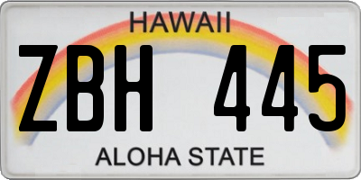 HI license plate ZBH445