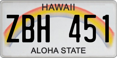 HI license plate ZBH451
