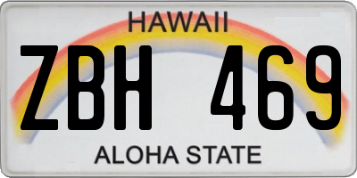 HI license plate ZBH469