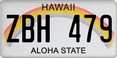 HI license plate ZBH479