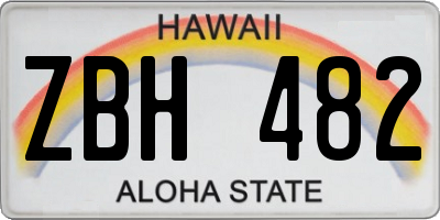 HI license plate ZBH482