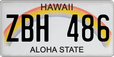 HI license plate ZBH486