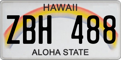 HI license plate ZBH488